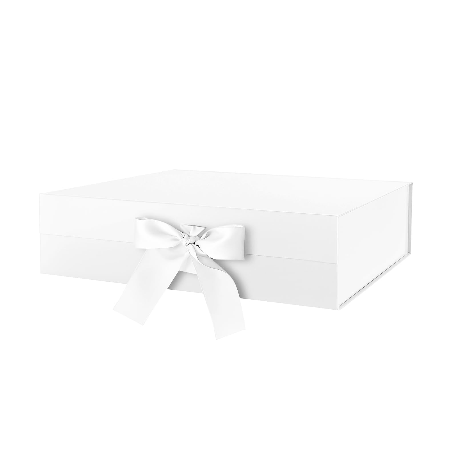 Gift Box with Ribbon 9x6.5x3.8 Inches, Gold Gift Box with Lid and Ribbon By Good Dragons