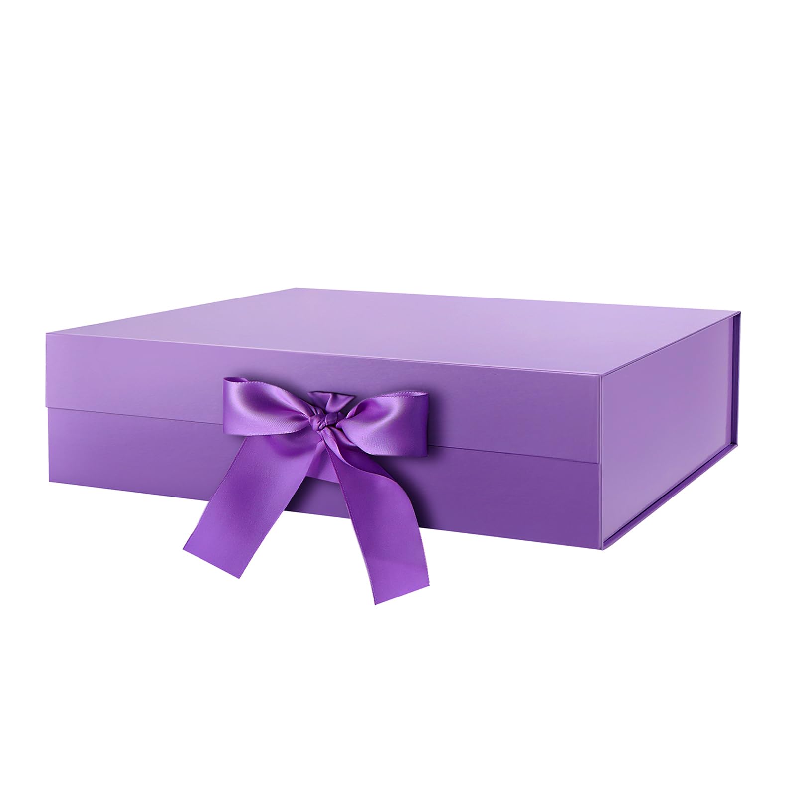 Gift Box with Ribbon 9x6.5x3.8 Inches, Gold Gift Box with Lid and Ribbon By Good Dragons