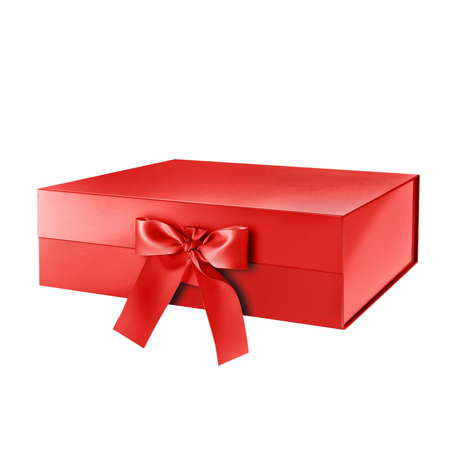 Gift Box with Ribbon 9x6.5x3.8 Inches, Gold Gift Box with Lid and Ribbon By Good Dragons