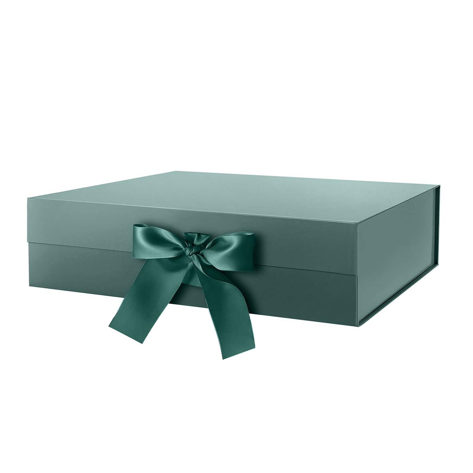 Gift Box with Ribbon 9x6.5x3.8 Inches, Gold Gift Box with Lid and Ribbon By Good Dragons