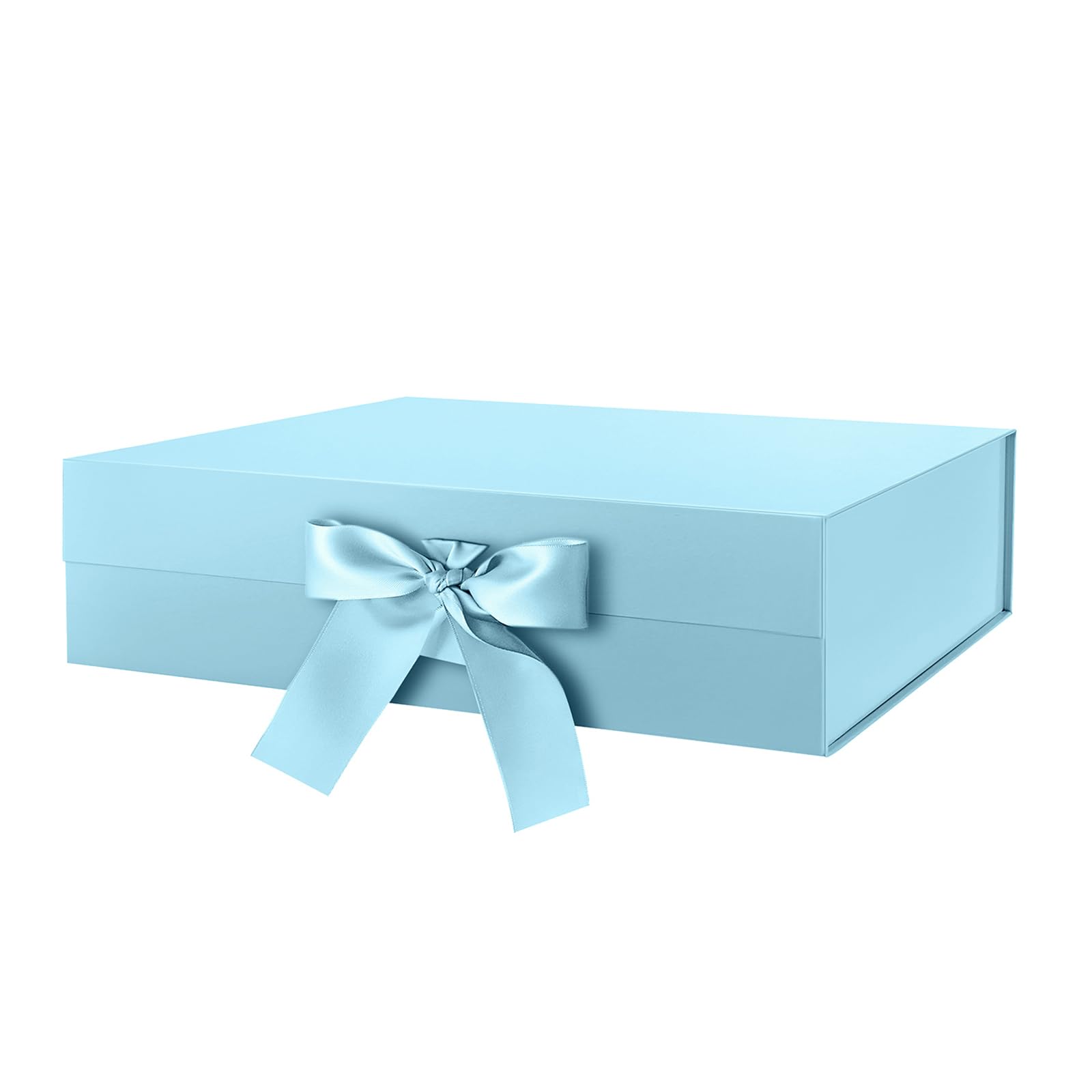 Gift Box with Ribbon 9x6.5x3.8 Inches, Gold Gift Box with Lid and Ribbon By Good Dragons