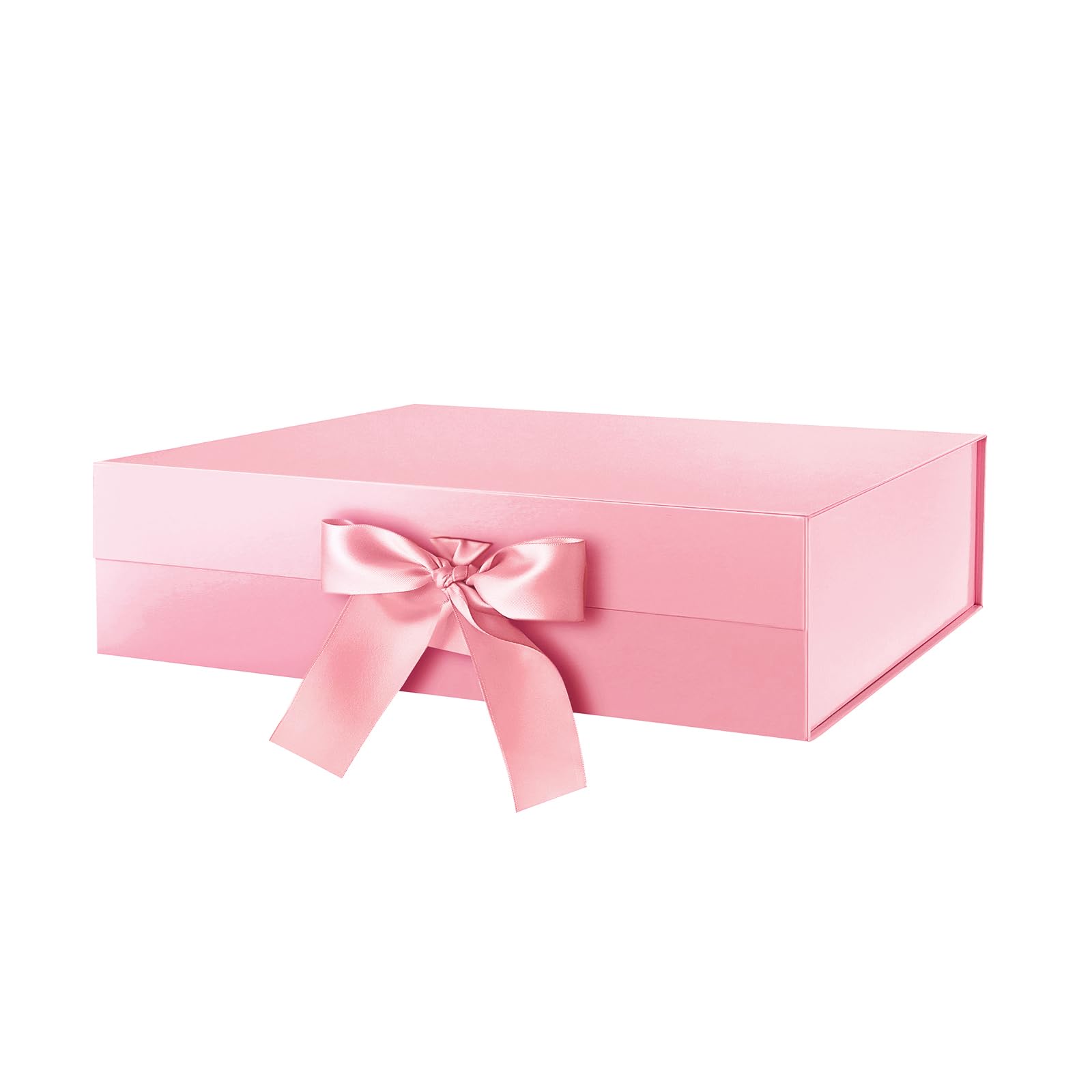 Gift Box with Ribbon 9x6.5x3.8 Inches, Gold Gift Box with Lid and Ribbon By Good Dragons