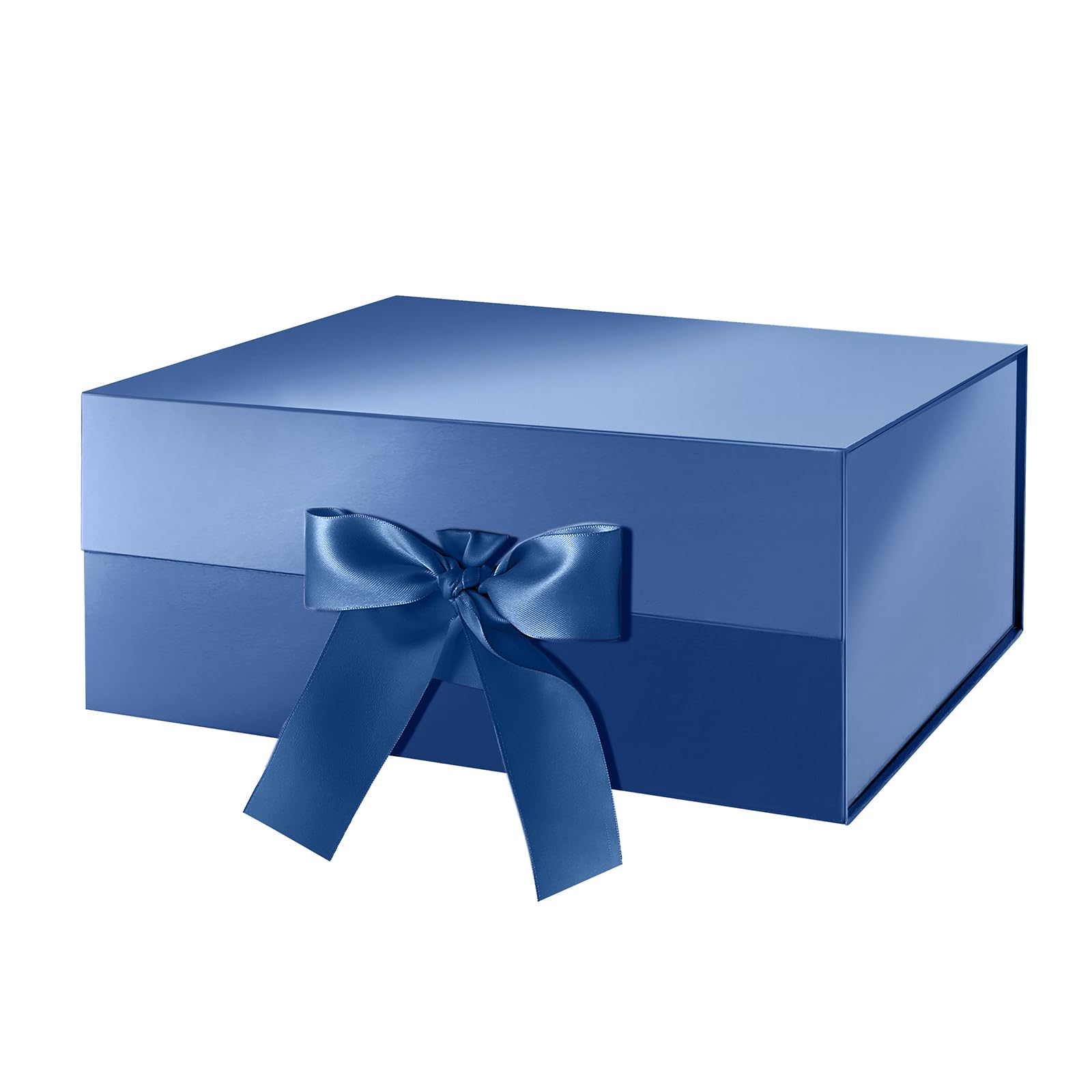 Gift Box with Ribbon 9x6.5x3.8 Inches, Gold Gift Box with Lid and Ribbon By Good Dragons