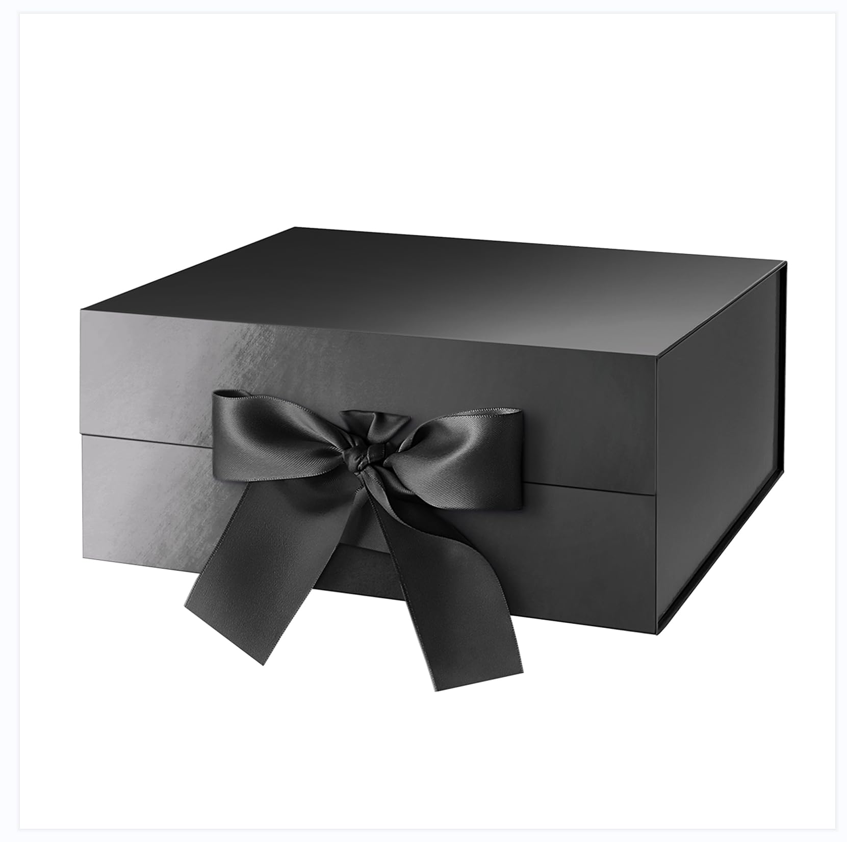 Gift Box with Ribbon 9x6.5x3.8 Inches, Gold Gift Box with Lid and Ribbon By Good Dragons