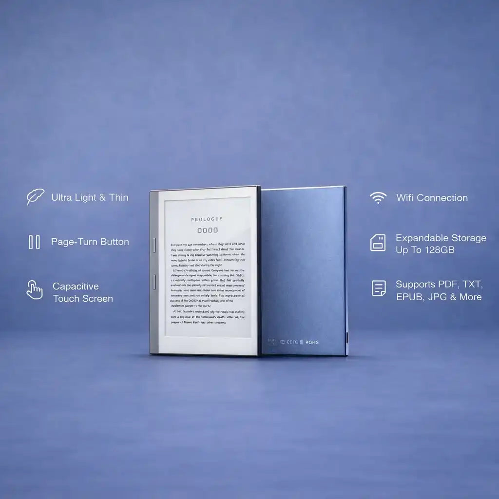 Liseuse TUTT | Écran tactile 5,76" | 32 Go + 128 Go (carte SD) | Étui de protection | Encre électronique | Ultra-légère et fine | E3 