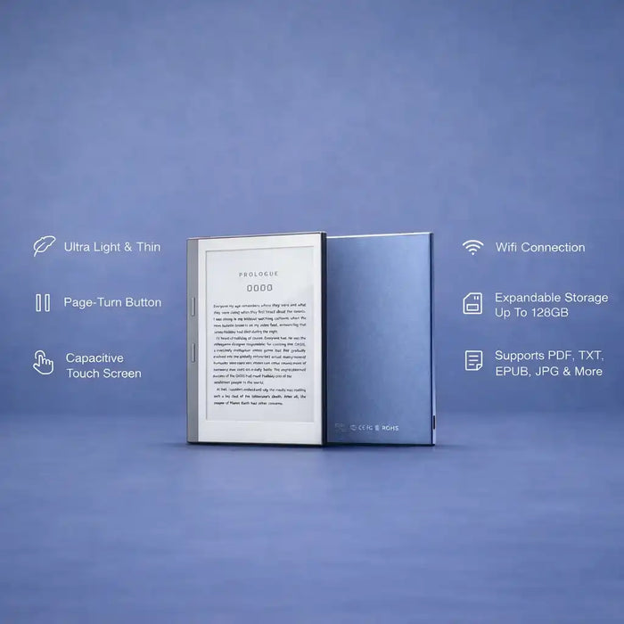 TUTT eReader 5.76” Touchscreen | 32 + 128GB (SD Card) Protective Case | E-ink Ultra Light & Slim E3