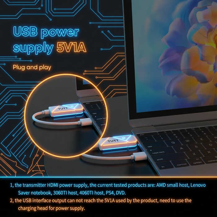 TUTT Wireless HDMI Transmitter & Receiver Kit | 1080p Plug-and-Play Screen Mirroring