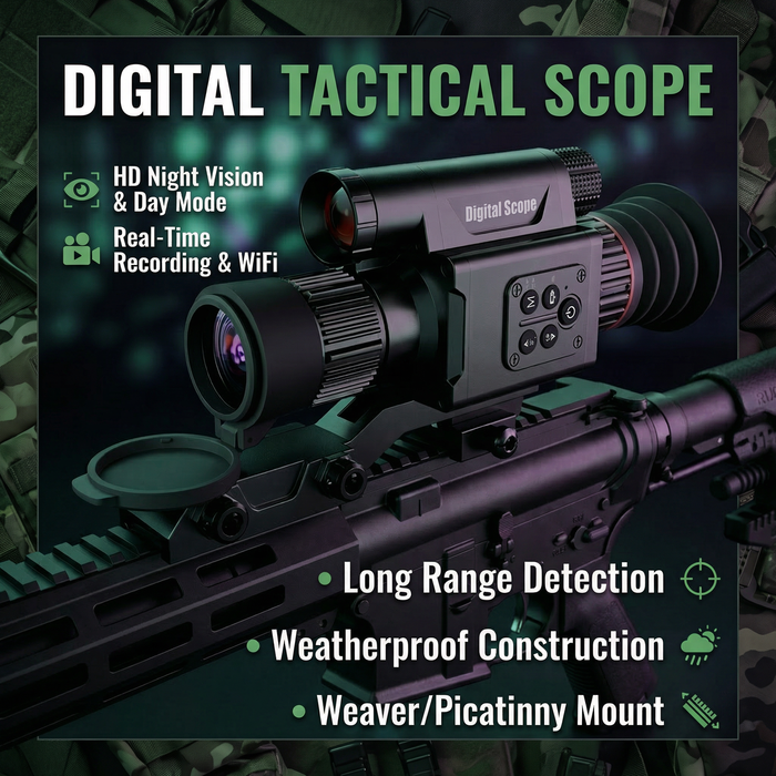 TUTT X7 Digital Night Vision Scope, 5-20X Magnification, 4K Video Recording, IP56 Waterproof, Built-in Electronic Stabilization