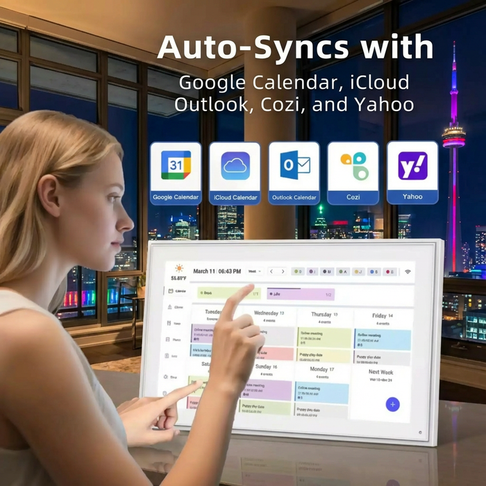 TUTT 15.6” Smart Digital Calendar & Chore Chart | Photo and Video Frame | Smart Touchscreen Display Family Organizer | 32+128GB SD Data Kit