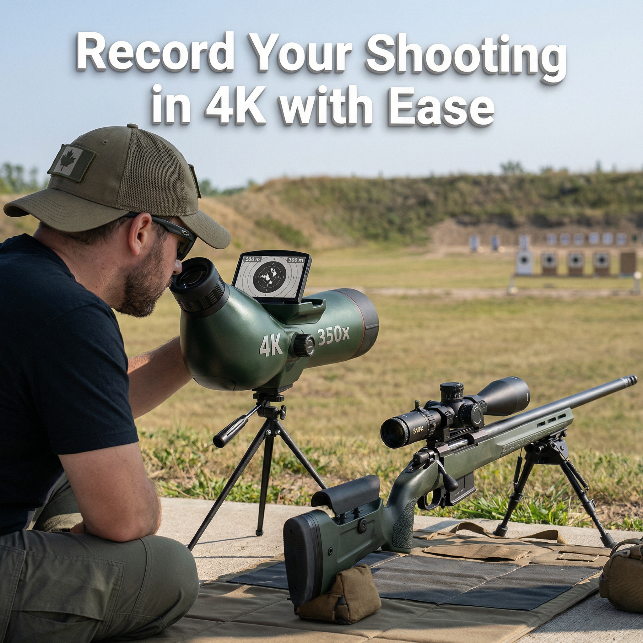 TUTT 350x , 4K Recording Telescope, Spotting Scope | External Screen & Night Vision | 30MP HD microSD IP54 Waterproof Star0ne