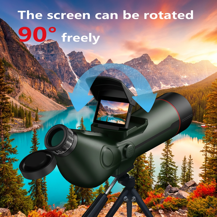 TUTT 350x , 4K Recording Telescope, Spotting Scope | External Screen & Night Vision | 30MP HD microSD IP54 Waterproof Star0ne