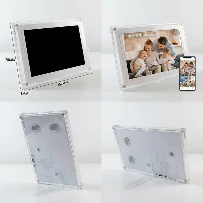 TUTT 10.1"  Digital Photo Frame | Acrylic Clear Slim WiFi | IPS Touchscreen | 32GB Built-In Storage | Frameo App