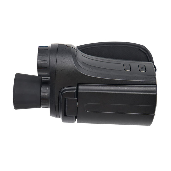 Black handheld monocular digital night vision device with adjustable eyepiece and control buttons TUTT