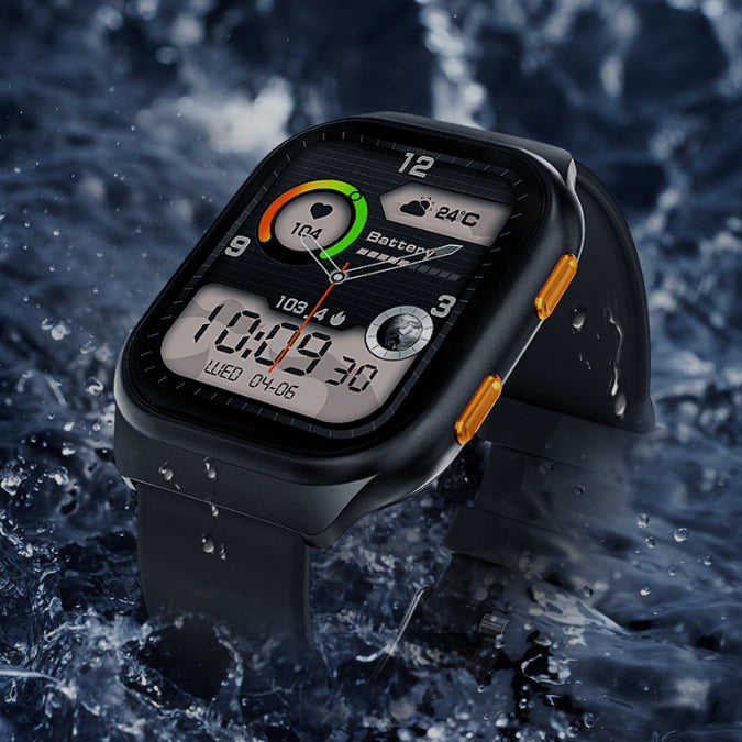 TUTT AMOLED Screen Smartwatch | Always-On Display | Health & Fitness Tracker | YOKO | IP68 Men & Women Smartwatch (Two Straps)
