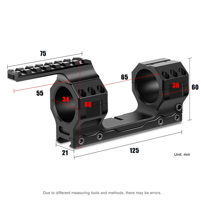 SNIPA™ NorthLine 34 – 34mm Tactical Precision Mount with Integrated Level & Top Picatinny Rail