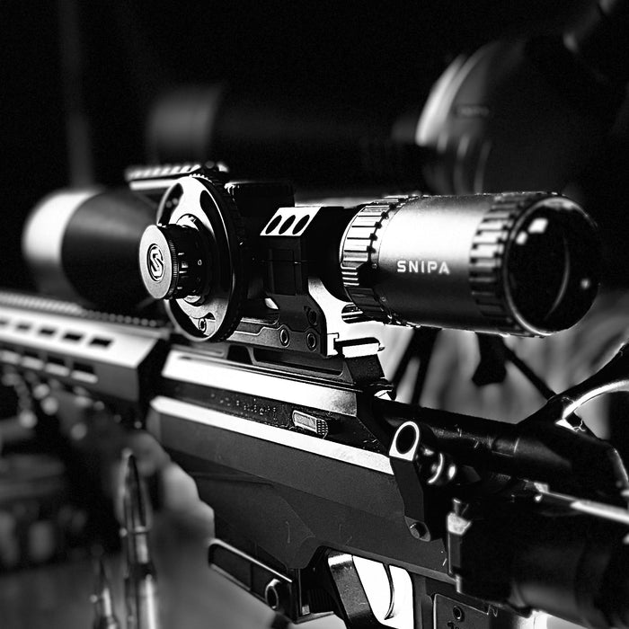 SNIPA™ POLAR X Tactical Rifle Scope 3–18×56 SFP Wide-Angle– 30mm Tube, MOA Illuminated Reticle, IPX7 | NorthLine 30 Tactical Mount + Focus Wheel
