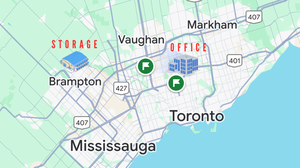 We are located in The GTA Ontario 