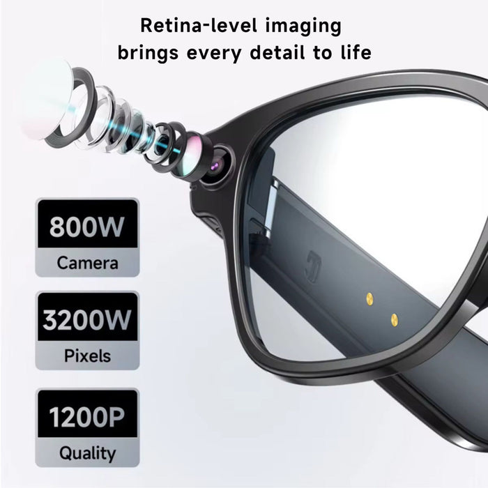 TUTT GS10 AI Smart Glasses | HD Camera + Voice Assistant + Real-Time Translation | Replaceable with Prescription Lenses