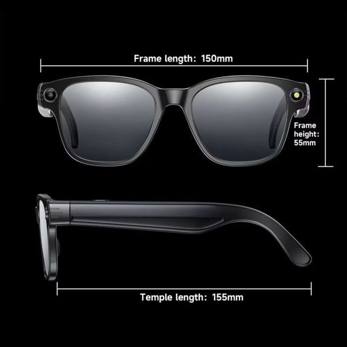 TUTT GS10 AI Smart Glasses | HD Camera + Voice Assistant + Real-Time Translation | Replaceable with Prescription Lenses