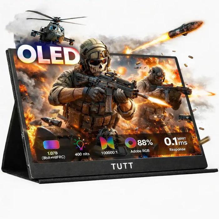 TUTT 13.3" OLED Portable Monitor – FHD 1080P USB-C IPS Panel, 100% DCI-P3, External Gaming Screen for Laptop, PC & Mac | OL3