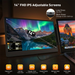 TUTT 14” FHD Portable Monitor – S3 Triple Screen Extender, IPS, Built-in Stand & Speakers | All Devices (H5 Converter Cable Included)14-inch FHD IPS adjustable screen with scenic display on a desk