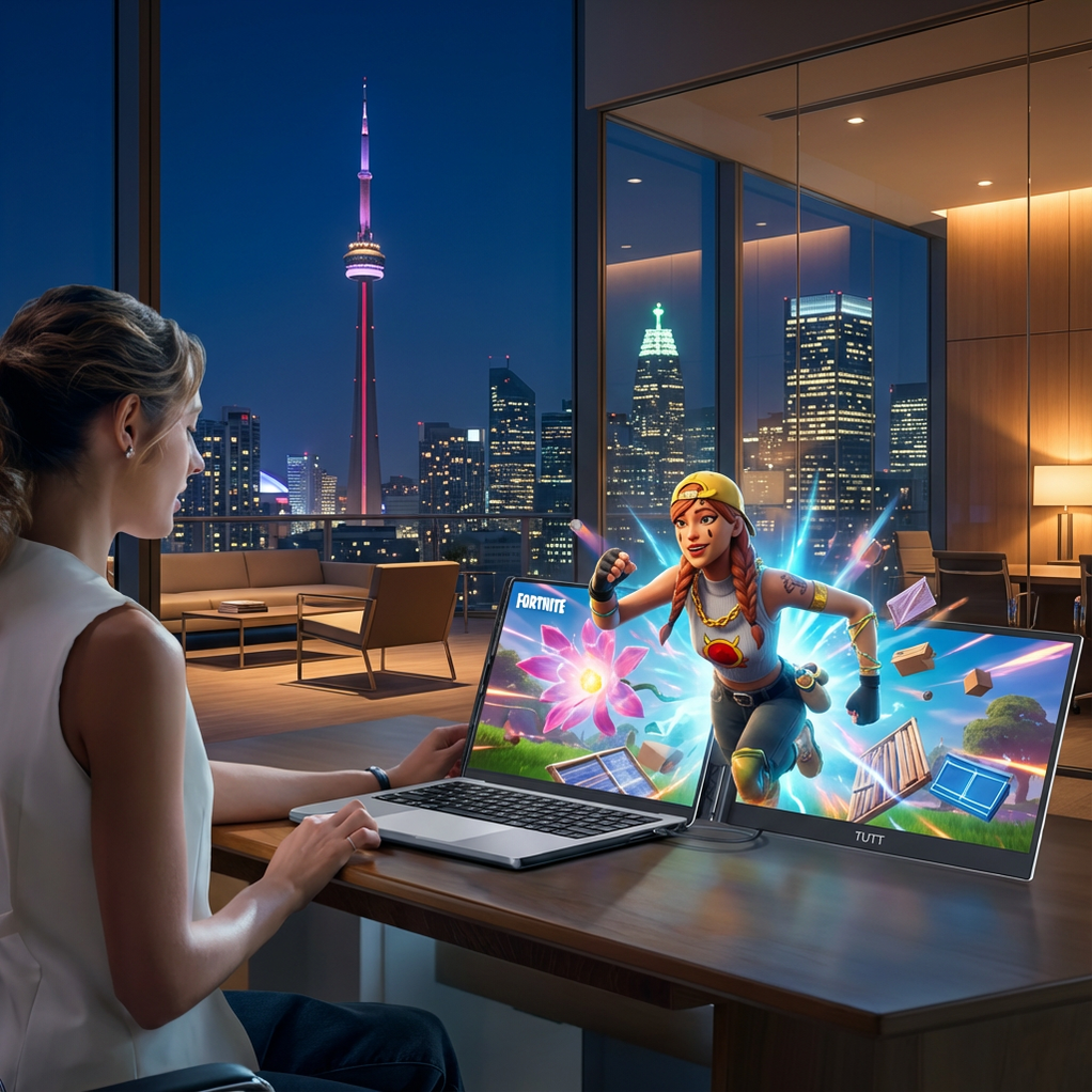 TUTT S8 Dual 14” Portable Laptop Screen Extender | USB-C & HDMI