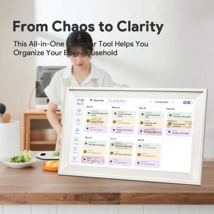 TUTT 15.6” Smart Digital Calendar & Chore Chart | Photo and Video Frame | Android Touchscreen Display Family Organizer + 128GB SanDisk EXTREME PRO® + 5 in 1 Reader