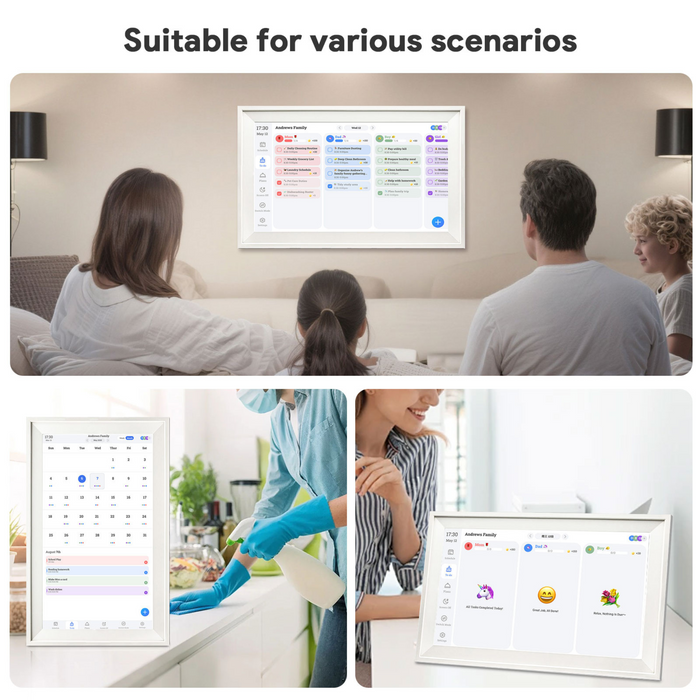 TUTT 15.6” Smart Digital Calendar & Chore Chart | Photo and Video Frame | Android Touchscreen Display Family Organizer + 128GB SanDisk EXTREME PRO® + 5 in 1 Reader