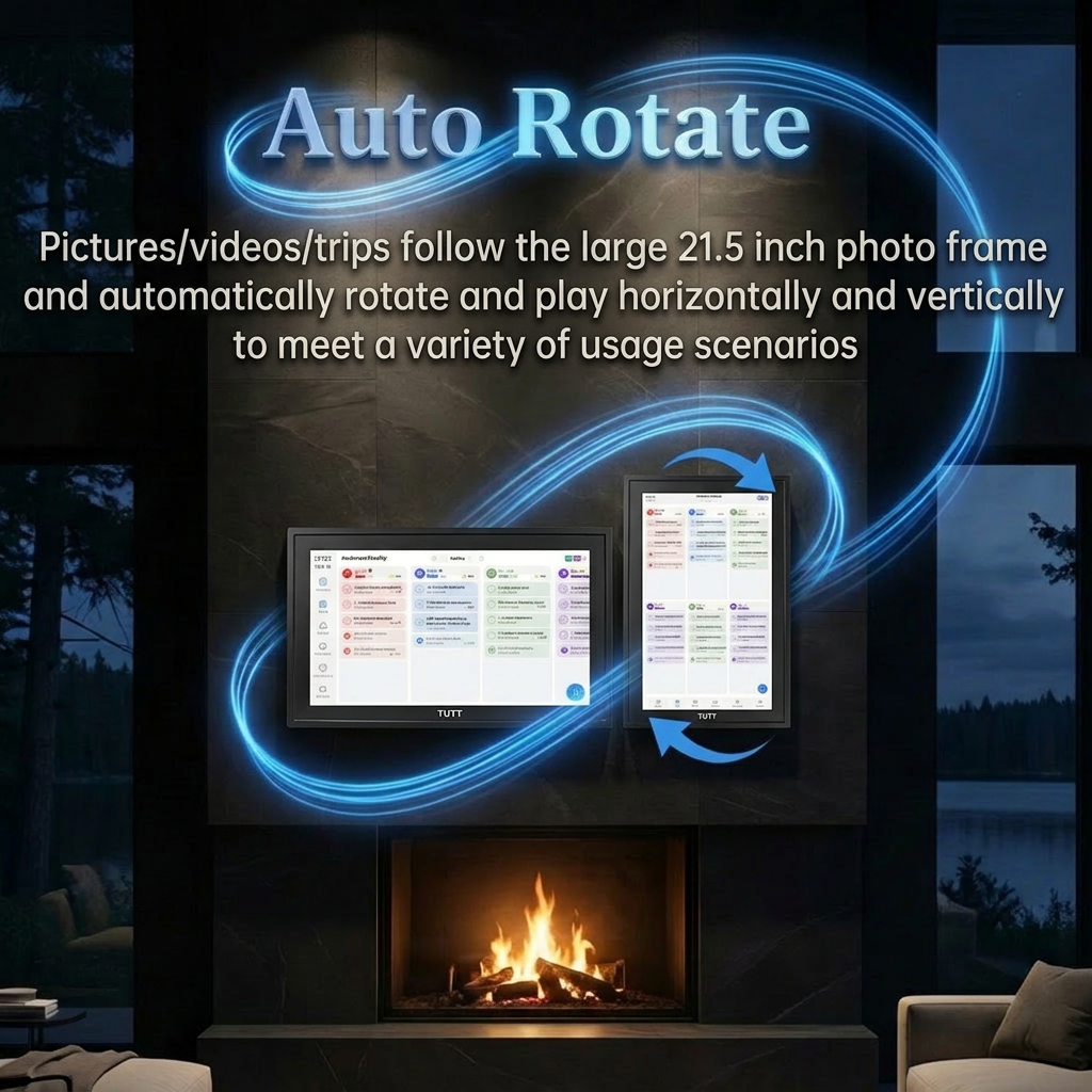 TUTT 21.5” Digital Calendar 32GB | Calendar, Wi-Fi Photo & Video Frame, Art Gallery | Premium Features No Subscription, Touchscreen