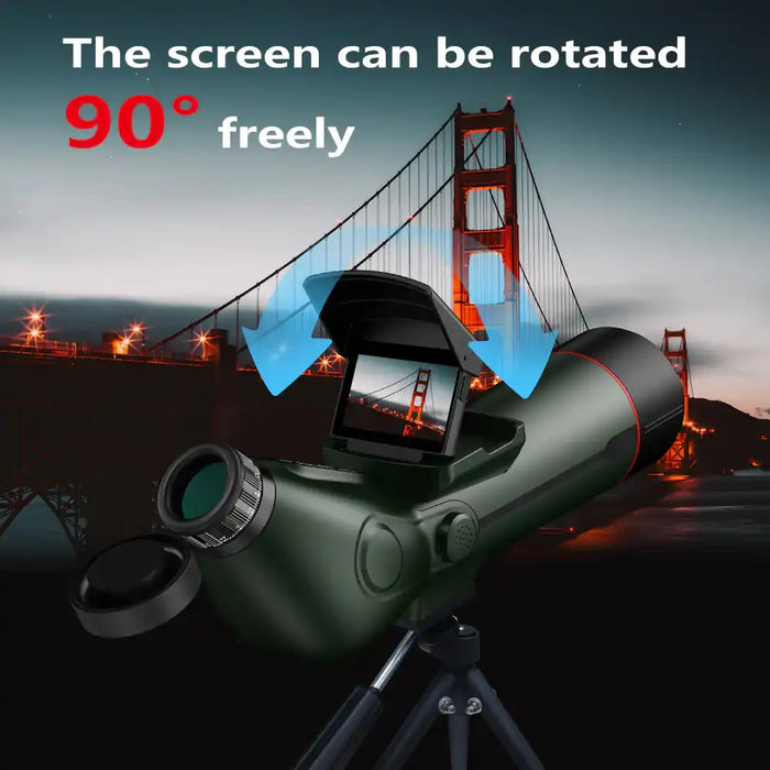 TUTT 350x Telescope, Spotting Scope | External Screen & Night Vision | 30MP HD microSD Recording Astronomical IP54 Waterproof Star0ne