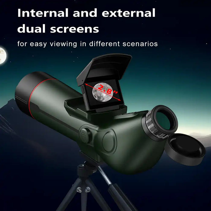 TUTT 350x Telescope, Spotting Scope | External Screen & Night Vision | 30MP HD microSD Recording Astronomical IP54 Waterproof Star0ne
