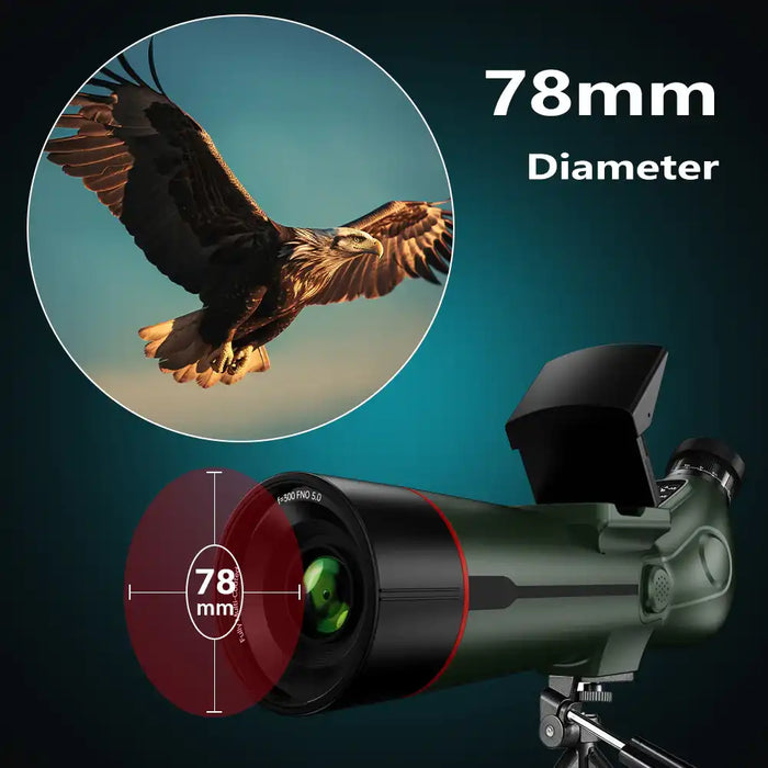 TUTT 350x Telescope, Spotting Scope | External Screen & Night Vision | 30MP HD microSD Recording Astronomical IP54 Waterproof Star0ne