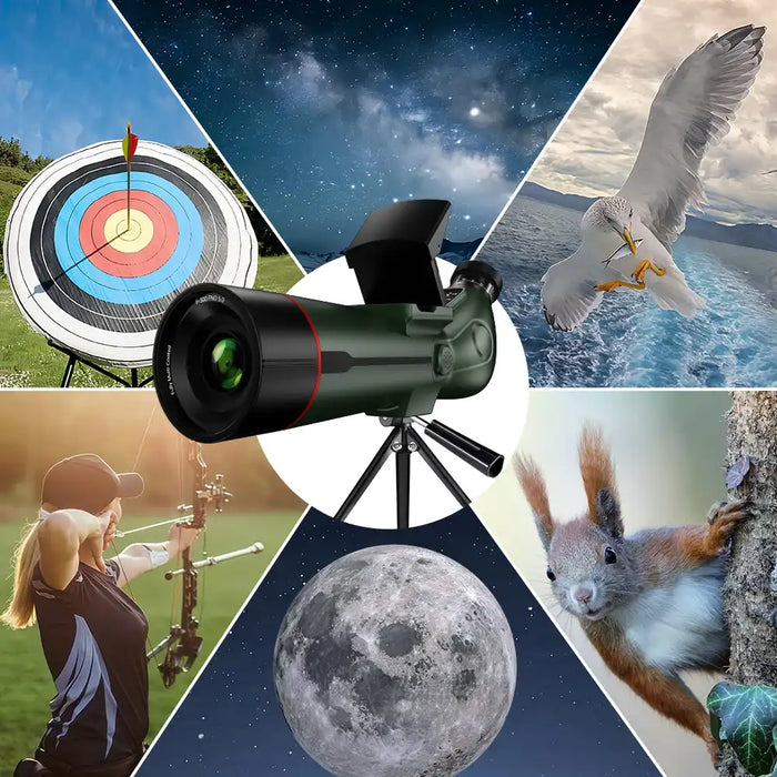 TUTT 350x Telescope, Spotting Scope | External Screen & Night Vision | 30MP HD microSD Recording Astronomical IP54 Waterproof Star0ne