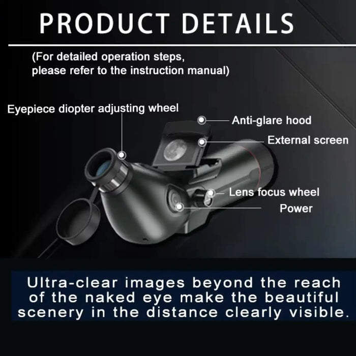 TUTT 350x Telescope, Spotting Scope | External Screen & Night Vision | 30MP HD microSD Recording Astronomical IP54 Waterproof Star0ne