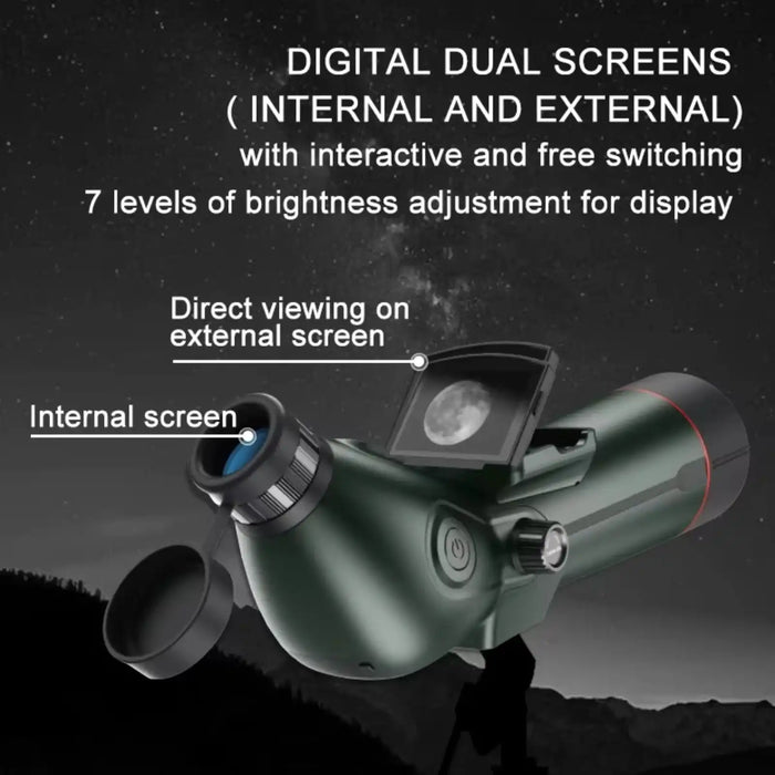 TUTT 350x Telescope, Spotting Scope | External Screen & Night Vision | 30MP HD microSD Recording Astronomical IP54 Waterproof Star0ne