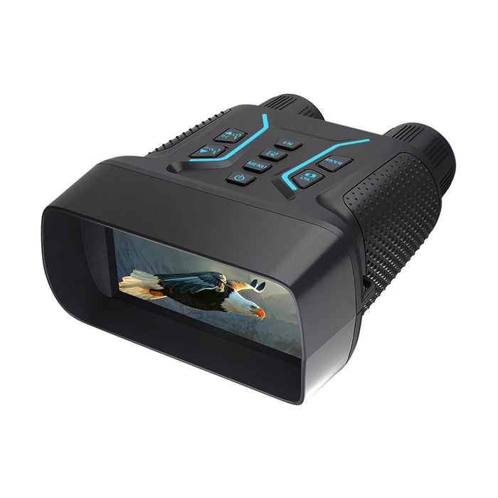 4K infrared night vision binoculars with HD screen showing a bird image, black design, TUTT