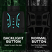 Side-by-side comparison of TUTT 4K infrared night vision camera controls showing backlit versus normal buttons, highlighting ease of use in the dark. TUTT