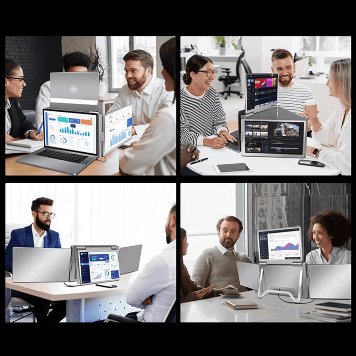 TUTT 14” Triple Portable Monitor | Single Cable Setup 16:10 Ratio | Laptop Quad Screen Extender | S780