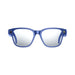 Blue smart camera glasses with transparent lenses and built-in dual cameras on each side TUTT