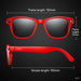Red smart glasses with black lenses, dimensions 150mm frame length, 55mm height, 155mm temple length, branded TUTT
