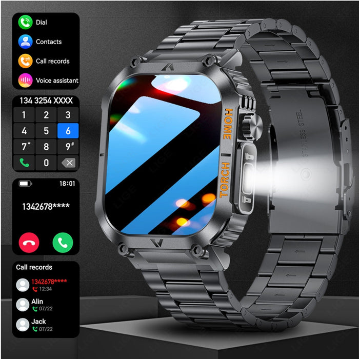 TUTT Military Smart Watch for Men | 3ATM Waterproof 1.96" Display,  Health & Fitness Tracker iOS/Android, | B8