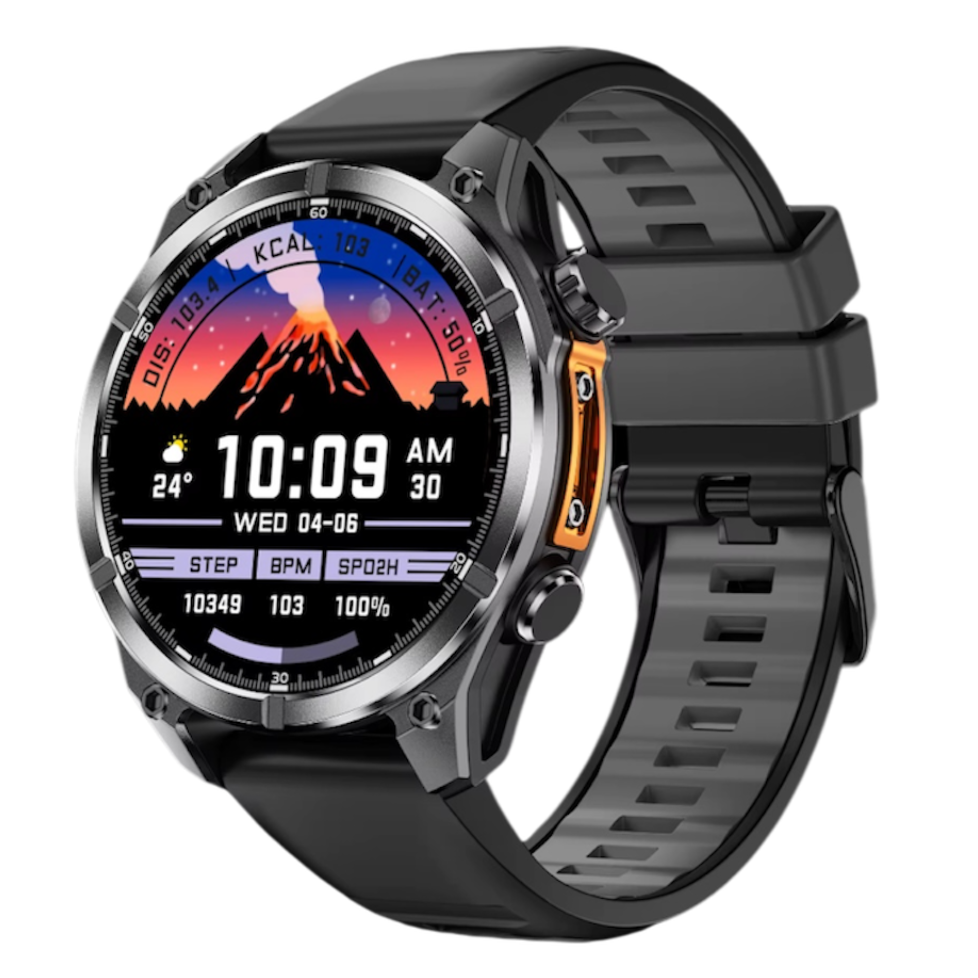TUTT Tactical Smart Watch For Men | 1.43 Dial | Compass Flashlight Chat-GPT 3TAM Waterproof | Rugged Fitness and Health Tracker | H300 Smartwatch 400mAh Battery