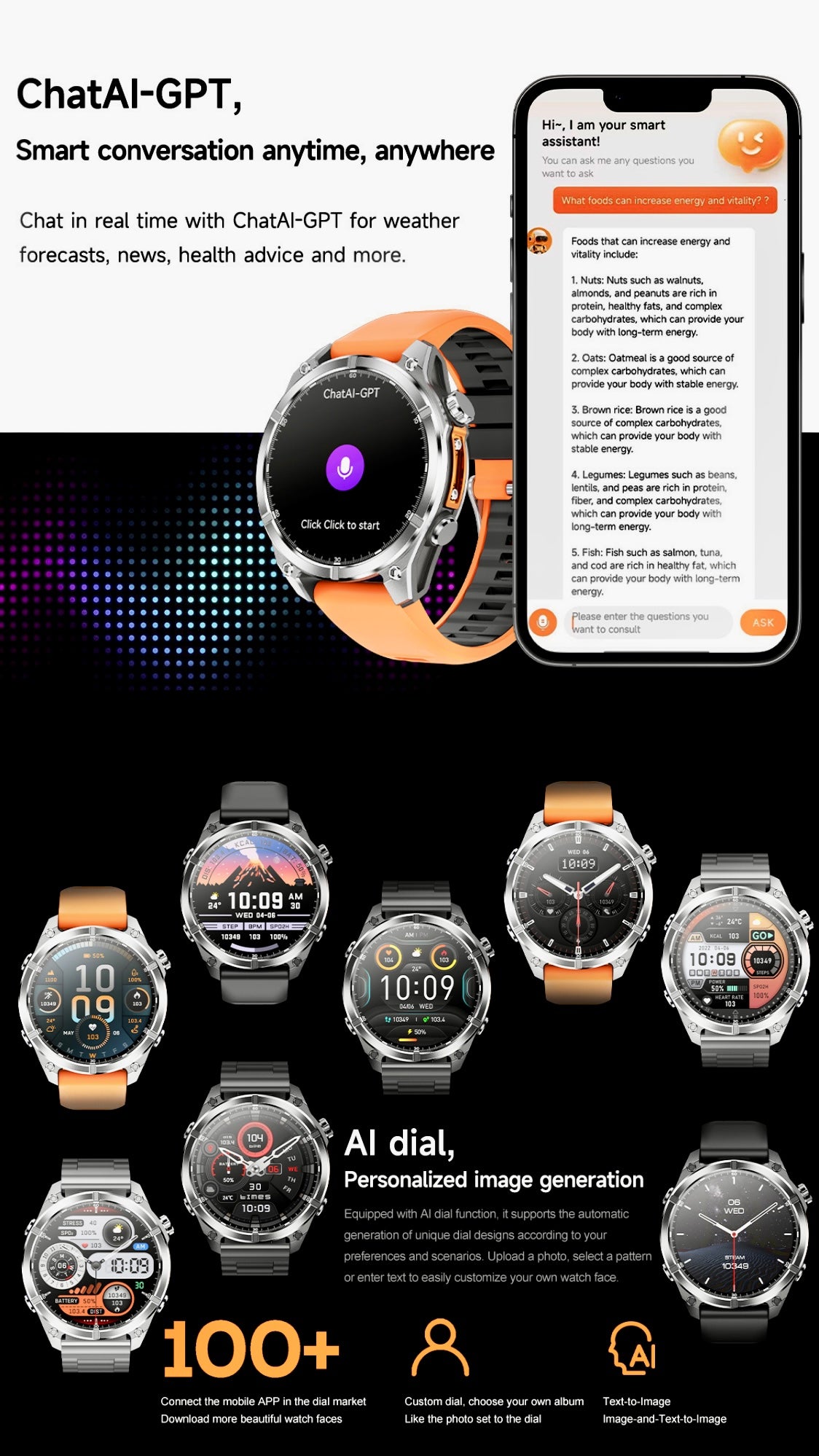 TUTT Tactical Smart Watch For Men | 1.43 Dial | Compass Flashlight Chat-GPT 3TAM Waterproof | Rugged Fitness and Health Tracker | H300 Smartwatch 400mAh Battery