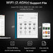 E-reader file manager showing support for PDF, EPUB, MOBI, TXT files with WiFi 2.4GHz transfer and device binding TUTT