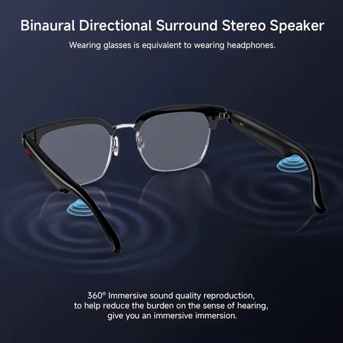TUTT Bluetooth Smart Glasses Anti-Blue Ray UV | Wireless Call & Music AI Voice | Replaceable Lenses With Prescription