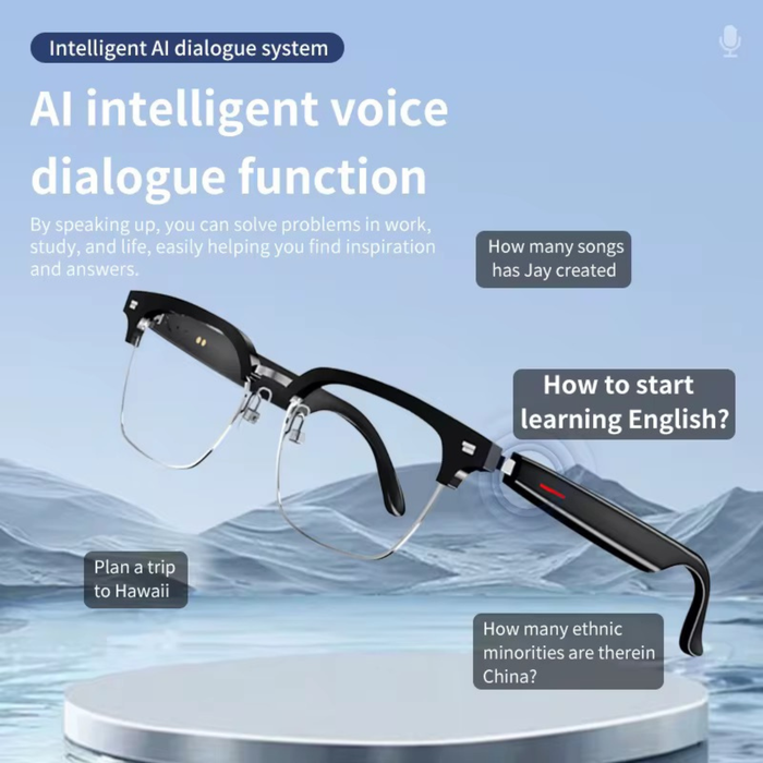TUTT Bluetooth Smart Glasses Anti-Blue Ray UV | Wireless Call & Music AI Voice | Replaceable Lenses With Prescription