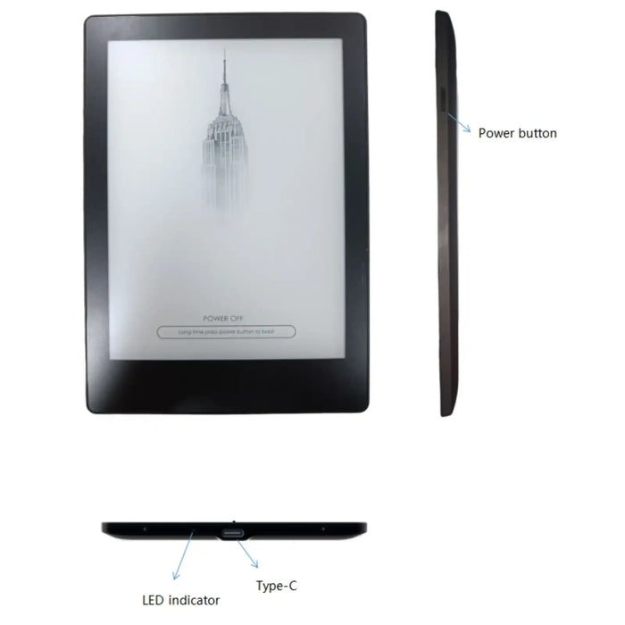 Liseuse TUTT 6" 32 Go avec écran tactile | Ultra légère et fine, à encre électronique E6 