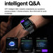 Person wearing TUTT E7 ECG smartwatch displaying AI Q&A features on digital screen TUTT