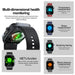 TUTT E7 ECG smartwatch displays health monitoring features like temperature, stress, breathing, METs, and blood pressure measurement, with multiple interface screens. TUTT