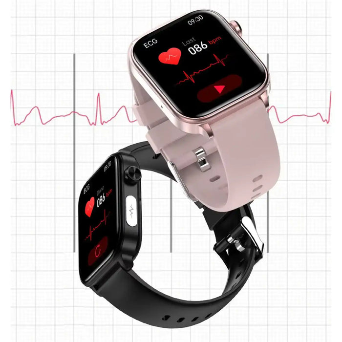 Montre connectée TUTT ECG avec suivi de santé par IA, analyse de la composition corporelle et appels Bluetooth – Écran HD 1,39", étanchéité IP68, batterie 340 mAh E7